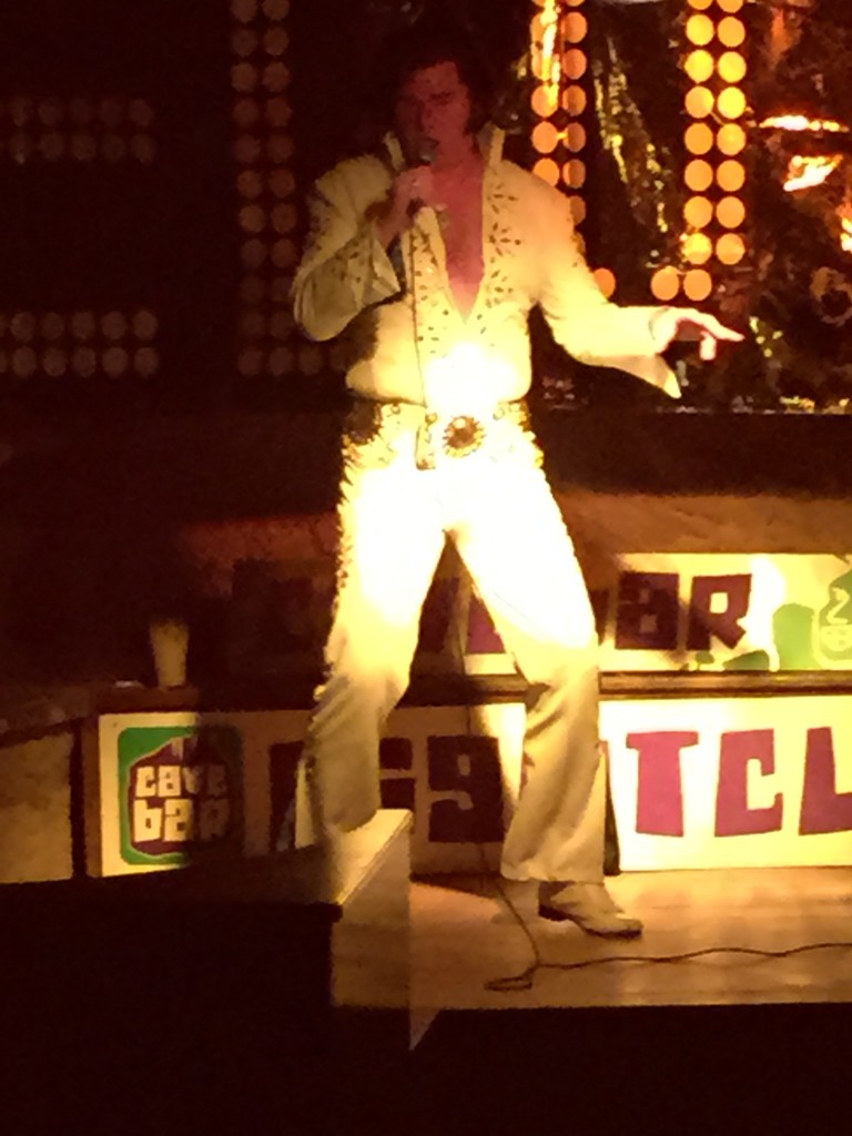 Elvis on stage at the Cave Bar in Niederau, Austria
